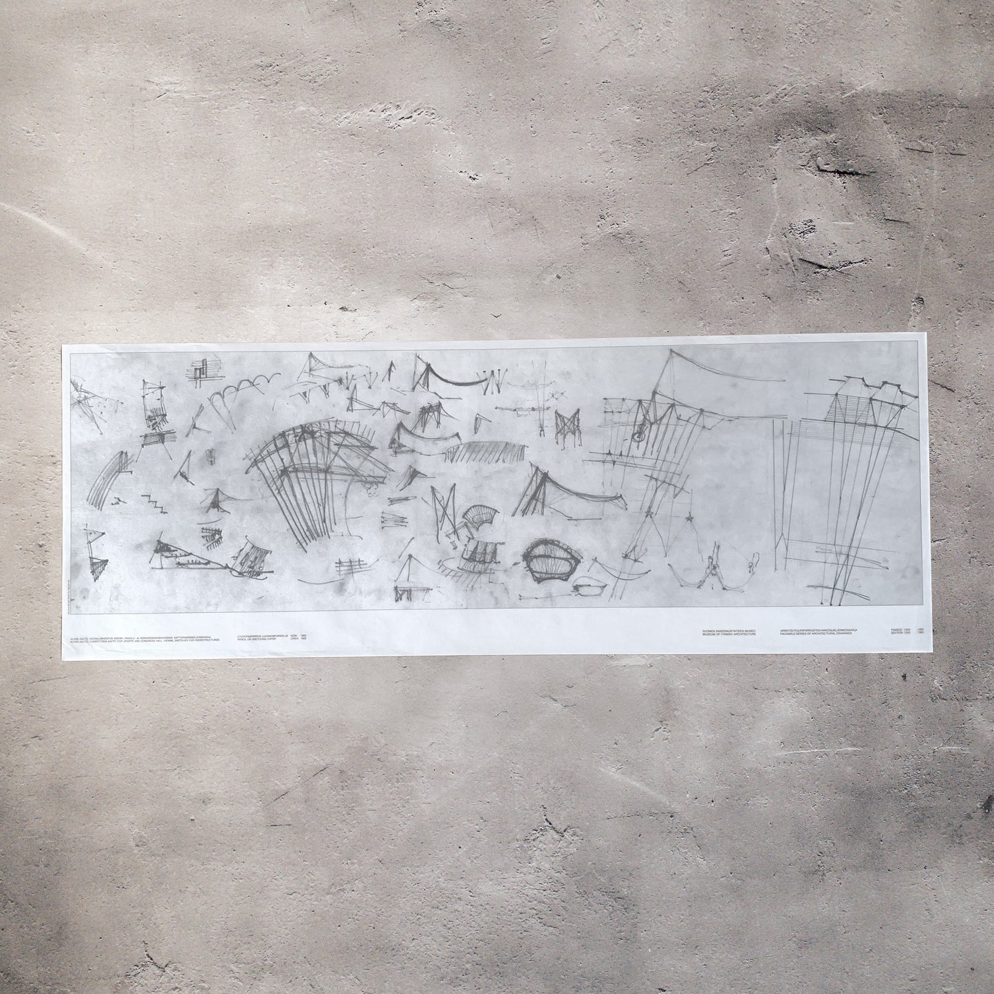 アルヴァ・アアルト 鉛筆スケッチポスター